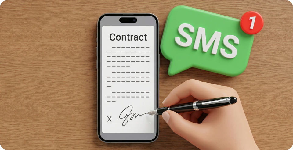 Оформление документации и договоров через SMS для клиентов